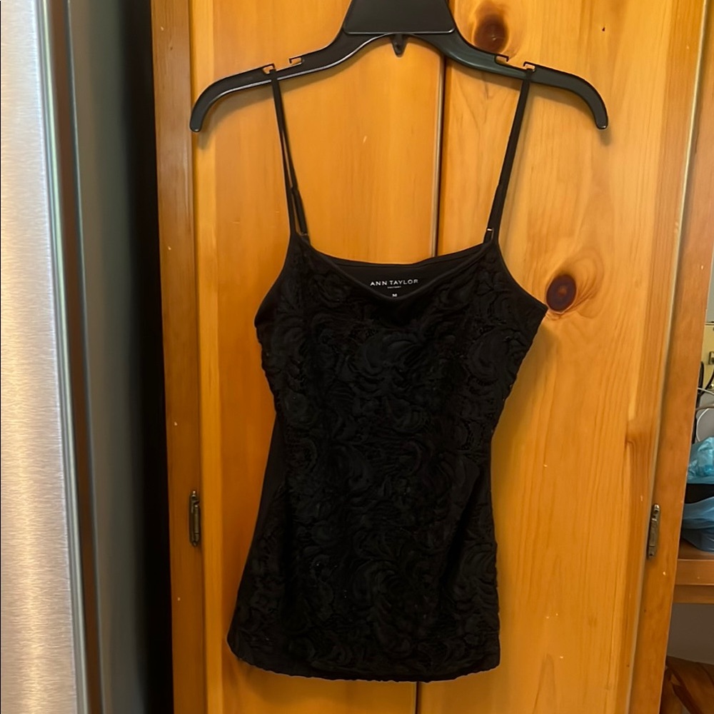 Ann Taylor Black Fitted Camisole Top-size M